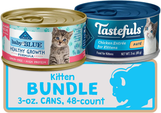 Kitten Wet Cat Food, Chicken and Salmon 3-Oz Cans (Pack of 48)