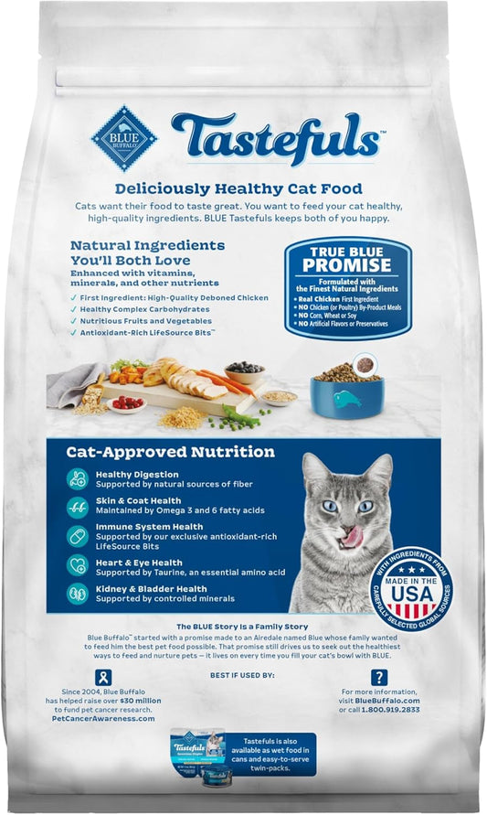 Tastefuls Natural Dry Food for Active Adult Cats, Chicken and Brown Rice Recipe, 7-Lb. Bag