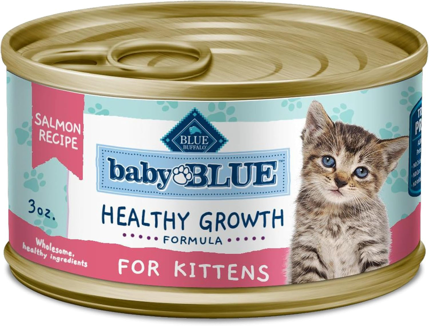Baby Blue Natural Grain-Free Wet Food for Kittens, Healthy Growth Formula with DHA, High-Protein Chicken Paté, 3 Oz. Can