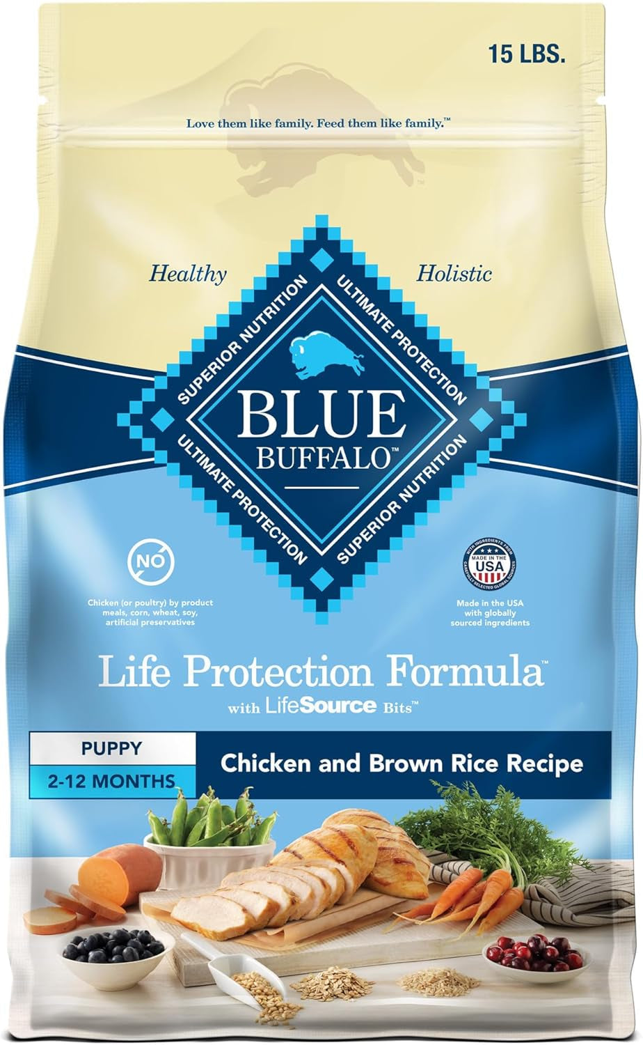 Life Protection Formula Puppy Dry Dog Food with DHA and ARA, Made with Natural Ingredients, Chicken & Brown Rice Recipe, 5-Lb Bag