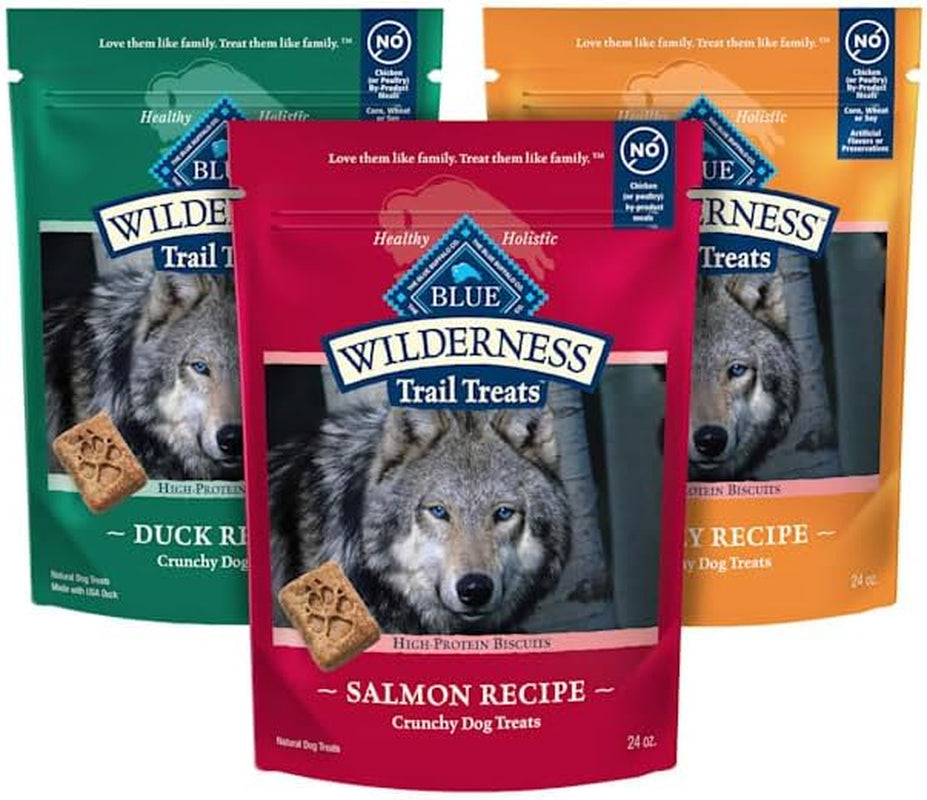 Wilderness Trail Treats High Protein Grain Free Dog Biscuits Crunchy Dog Treats, Duck Recipe, 24-Oz Bag