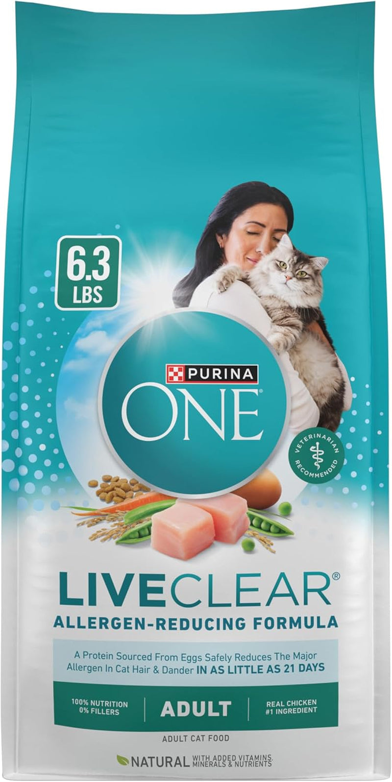Liveclear Allergen-Reducing Cat Food Dry Formula with Real Chicken as the Number One Ingredient - 3 Lb. Bag