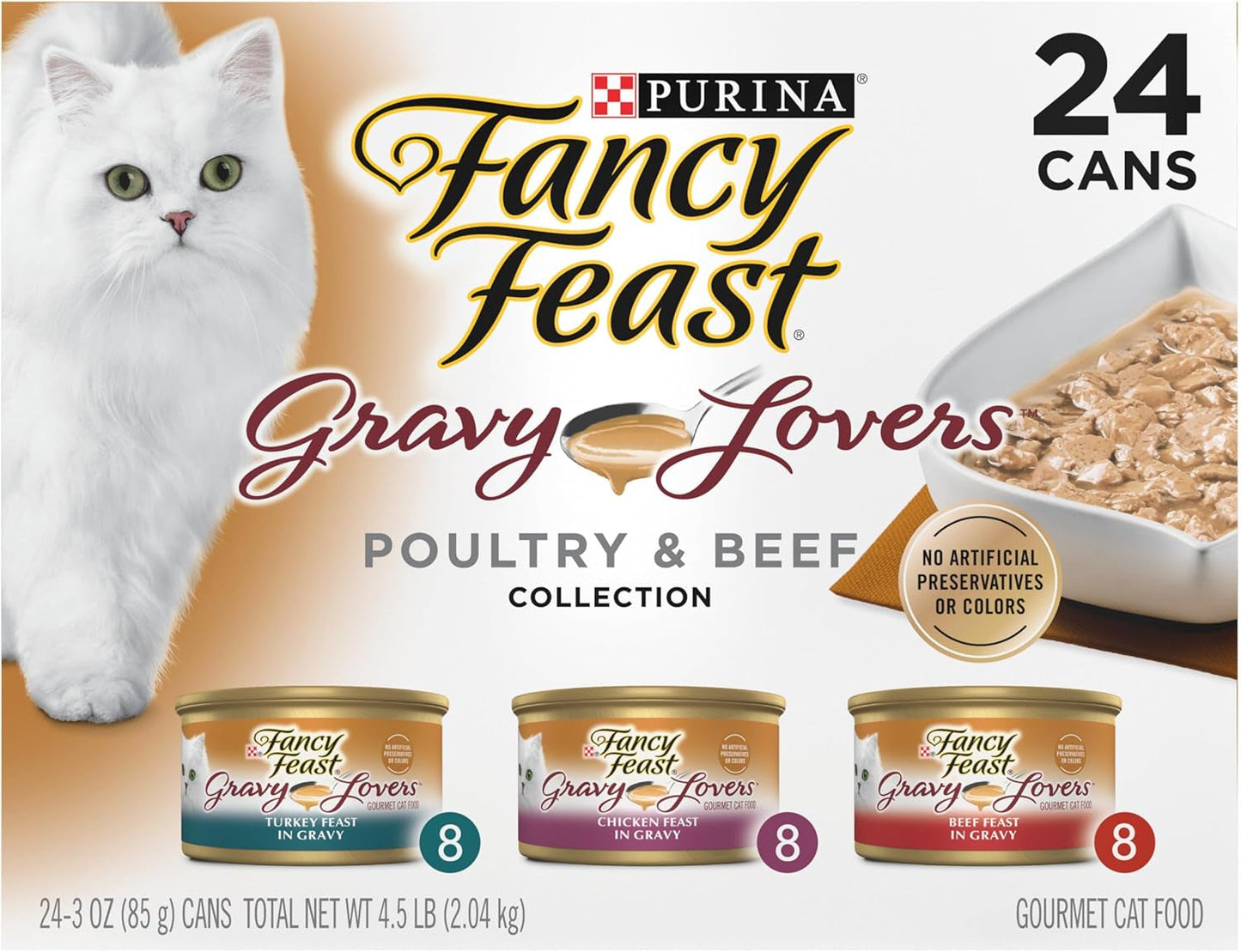 Purina Gravy Lovers Poultry and Beef Grilled Gourmet Wet Cat Food Variety Pack - (Pack of 30) 3 Oz. Cans