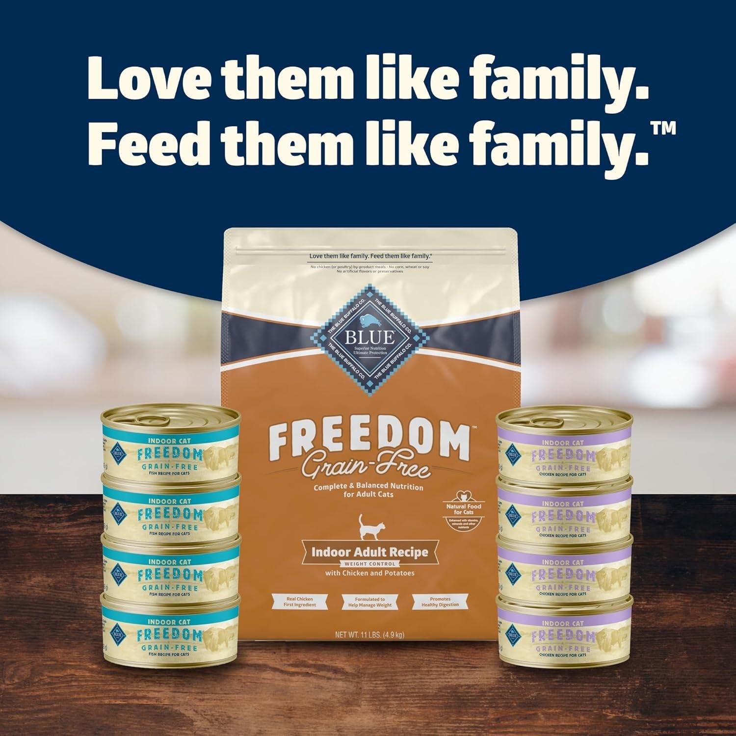 Freedom Grain-Free Adult Weight Control Dry Cat Food, Complete & Balanced Nutrition for Indoor Cats, Chicken Recipe, 11-Lb. Bag