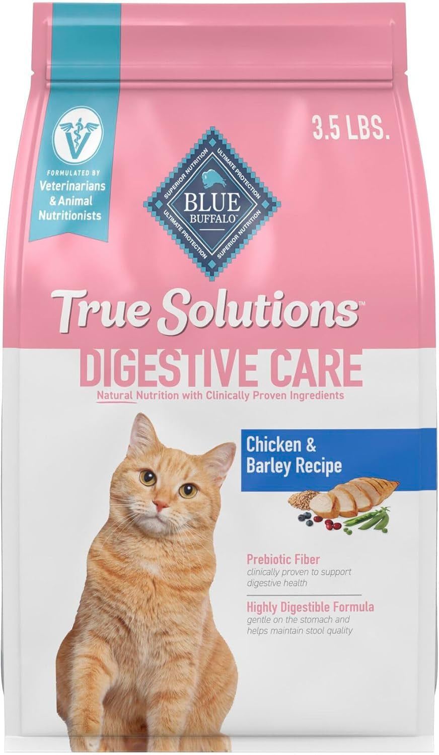 True Solutions Digestive Care Natural Dry Cat Food for Adult Cats, Chicken, 11-Lb. Bag