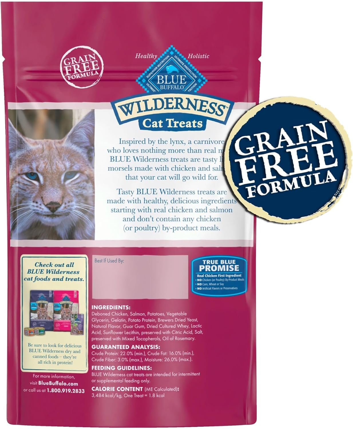 Wilderness Grain Free Soft-Moist Cat Treats, Chicken & Salmon 2-Oz Bag (Pack of 2)