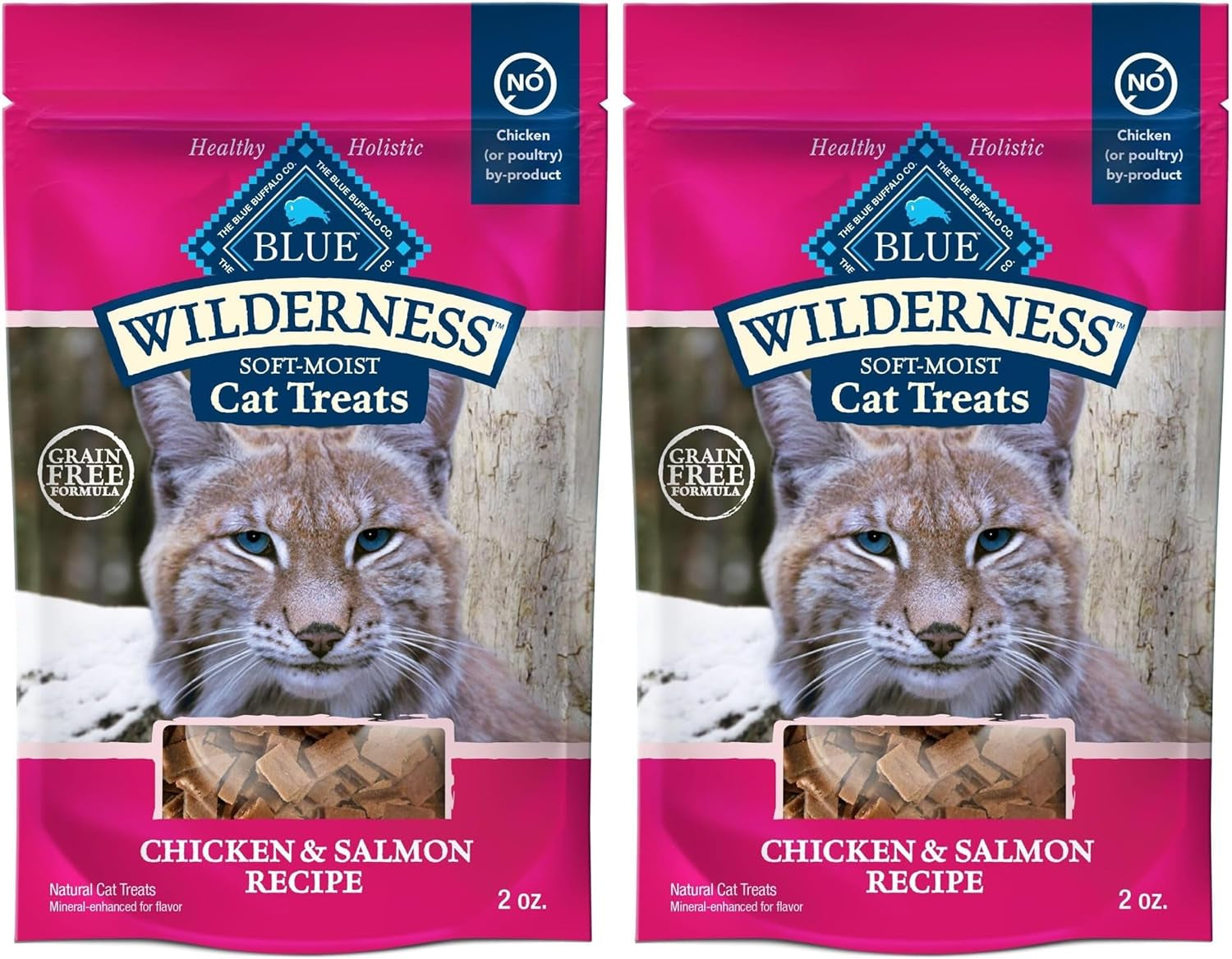Wilderness Grain Free Soft-Moist Cat Treats, Chicken & Salmon 2-Oz Bag (Pack of 2)