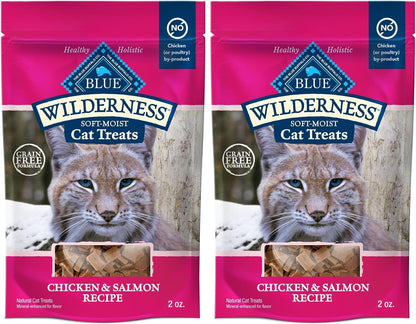 Wilderness Grain Free Soft-Moist Cat Treats, Chicken & Salmon 2-Oz Bag (Pack of 2)