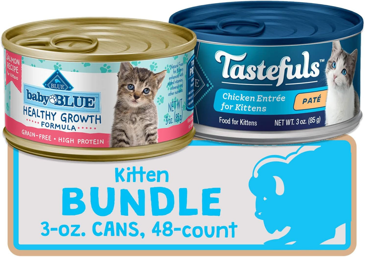 Kitten Wet Cat Food, Chicken and Salmon 3-Oz Cans (Pack of 48)