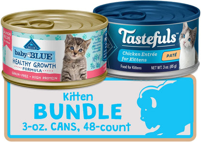 Kitten Wet Cat Food, Chicken and Salmon 3-Oz Cans (Pack of 48)