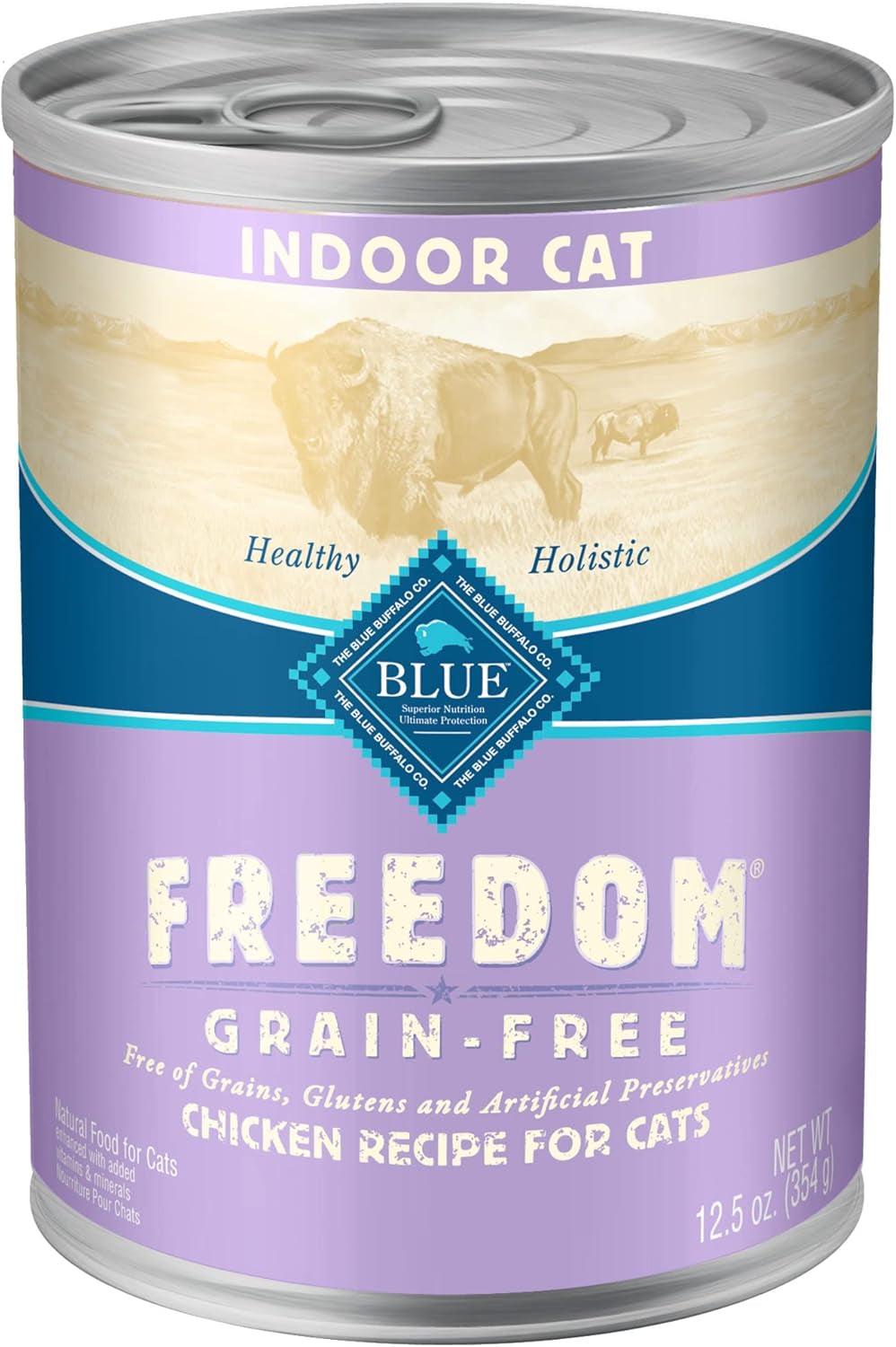 Freedom Grain Free Natural Adult Pate Wet Cat Food, Indoor Chicken 12.5-Oz Cans (Pack of 12)
