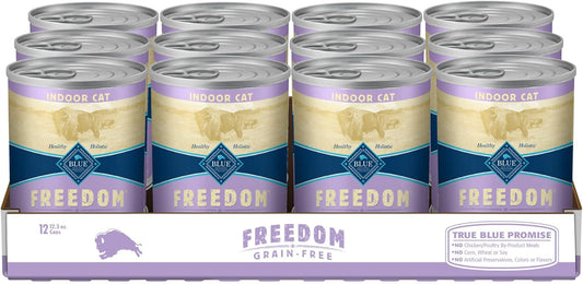 Freedom Grain Free Natural Adult Pate Wet Cat Food, Indoor Chicken 12.5-Oz Cans (Pack of 12)