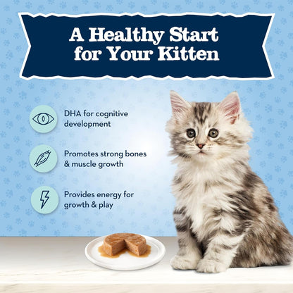 Baby Blue Natural Grain-Free Wet Food for Kittens, Healthy Growth Formula with DHA, High-Protein Chicken Paté, 3 Oz. Can