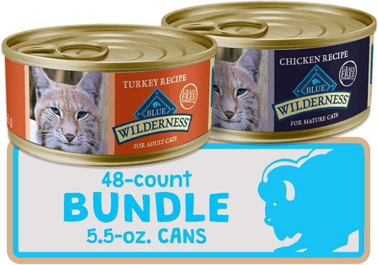 Wilderness High Protein Grain Free Senior Wet Cat Bundle, Chicken & Turkey