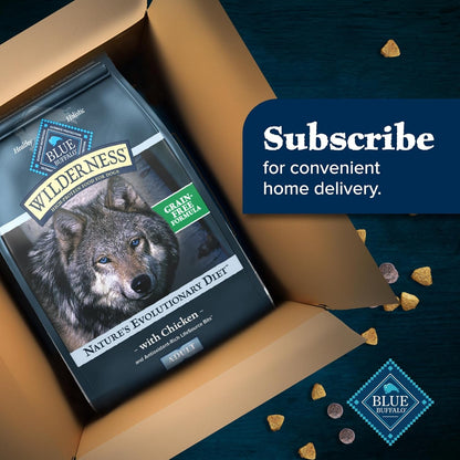 Blue Buffalo Wilderness Adult High-Protein Dry Dog Food with Real Chicken, Grain-Free, Made in the USA with Natural Ingredients, Chicken, 4.5-Lb. Bag (Pack of 2)