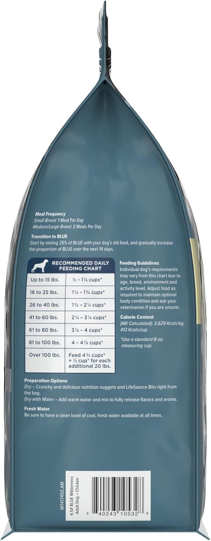 Blue Buffalo Wilderness Adult High-Protein Dry Dog Food with Real Chicken, Grain-Free, Made in the USA with Natural Ingredients, Chicken, 4.5-Lb. Bag (Pack of 2)