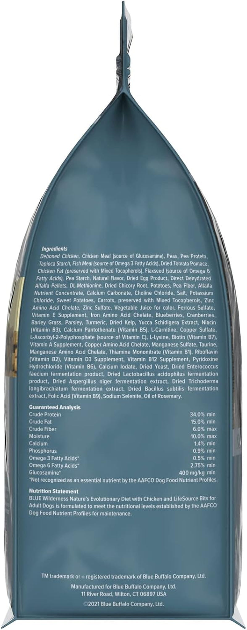 Blue Buffalo Wilderness Adult High-Protein Dry Dog Food with Real Chicken, Grain-Free, Made in the USA with Natural Ingredients, Chicken, 4.5-Lb. Bag (Pack of 2)