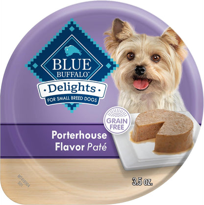 Delights Natural Adult Small Breed Wet Dog Food Cups, Pate Style, Roasted Turkey & Grilled Chicken 3.5-Oz (24 Count - 12 of Each Flavor)