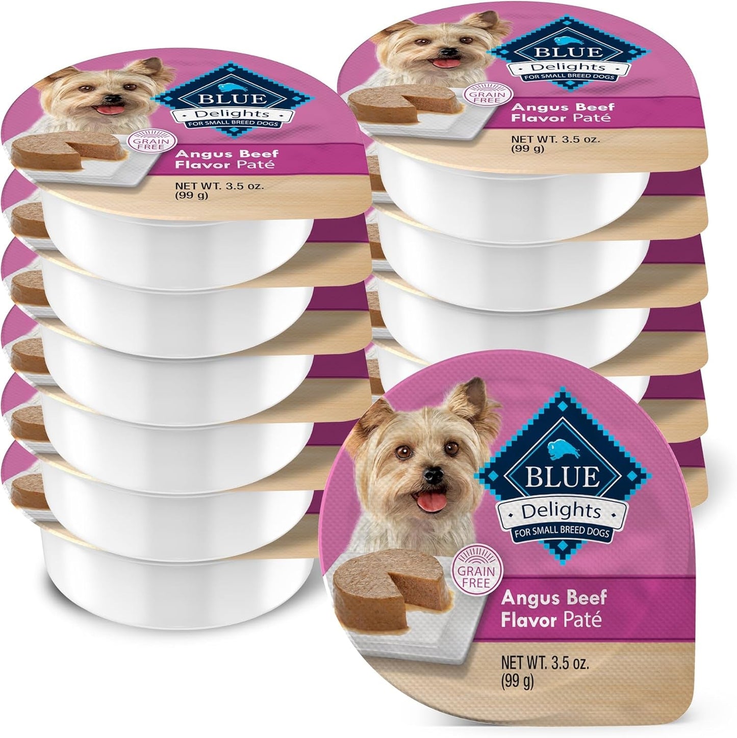 Delights Natural Adult Small Breed Wet Dog Food Cups, Pate Style, Roasted Turkey & Grilled Chicken 3.5-Oz (24 Count - 12 of Each Flavor)