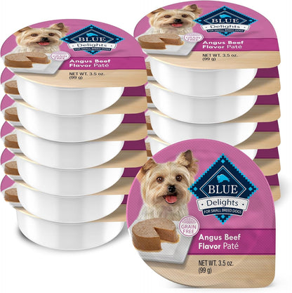 Delights Natural Adult Small Breed Wet Dog Food Cups, Pate Style, Roasted Turkey & Grilled Chicken 3.5-Oz (24 Count - 12 of Each Flavor)