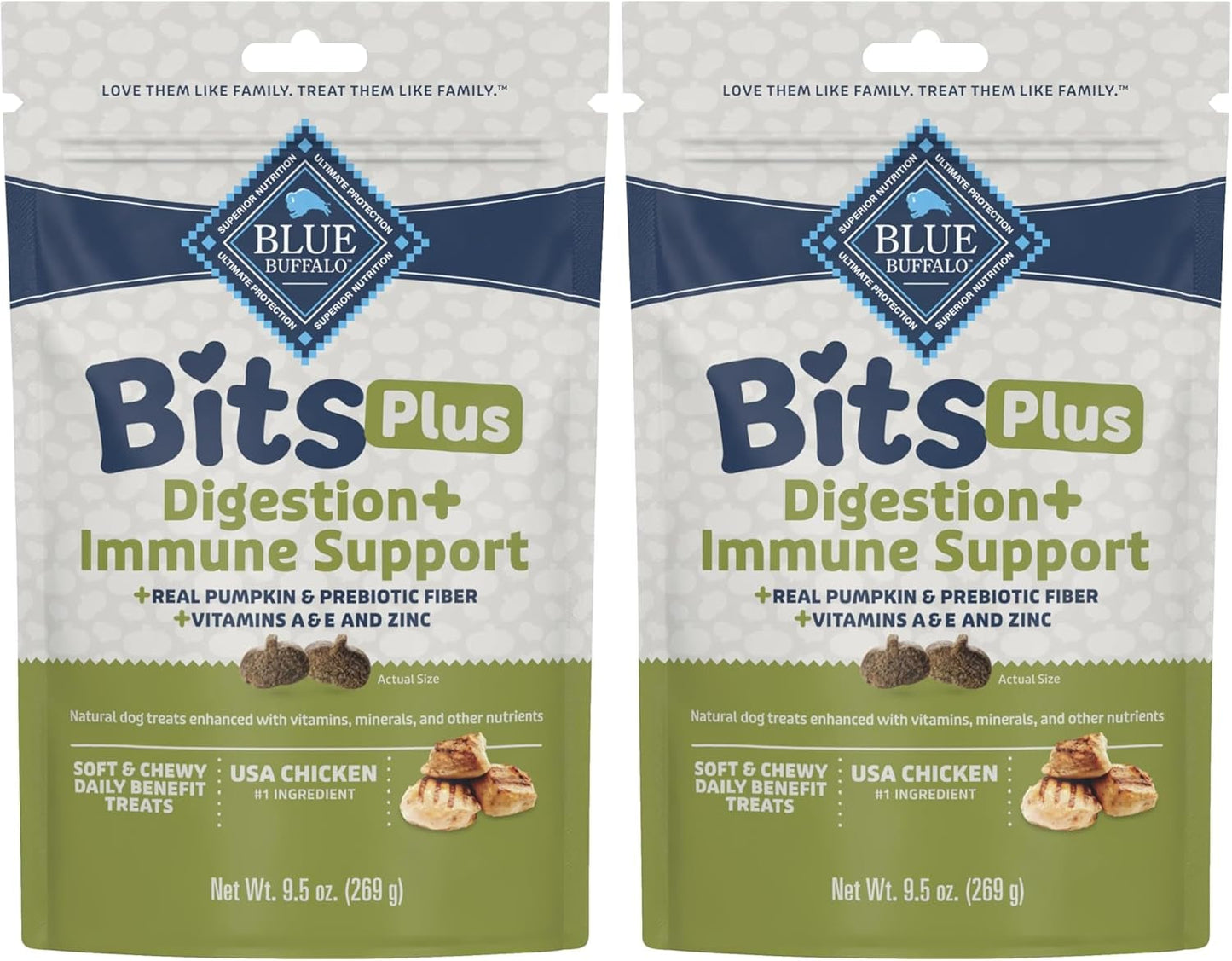 Blue Bits plus Mobility and Immune Support Daily Benefit Dog Treats, Soft & Chewy Beef Morsels, 3.5-Oz. Bag