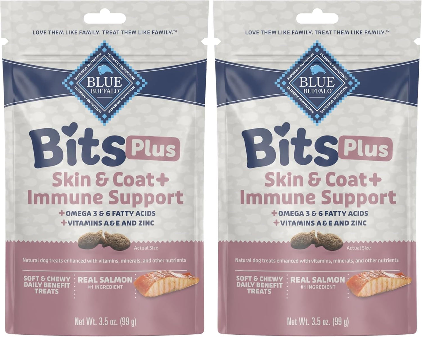 Blue Bits plus Mobility and Immune Support Daily Benefit Dog Treats, Soft & Chewy Beef Morsels, 3.5-Oz. Bag