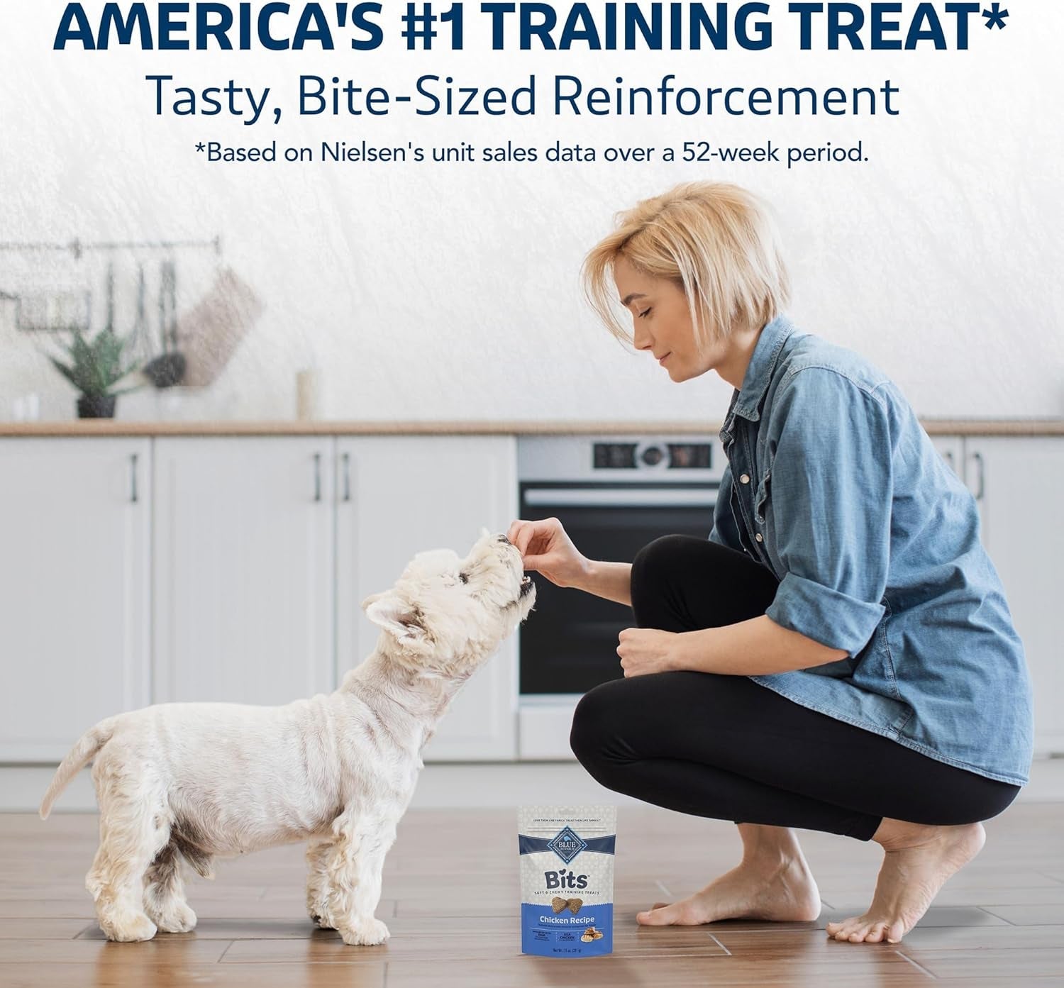 Bits Soft Dog Treats for Training, Made with Natural Ingredients & Enhanced with DHA, Chicken Recipe, 19-Oz Bag
