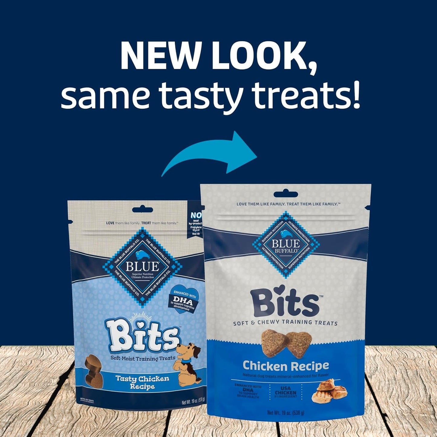 Bits Soft Dog Treats for Training, Made with Natural Ingredients & Enhanced with DHA, Chicken Recipe, 19-Oz Bag
