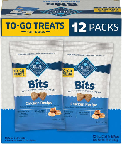 Bits Soft Dog Treats for Training, Made with Natural Ingredients & Enhanced with DHA, Chicken Recipe, 19-Oz Bag