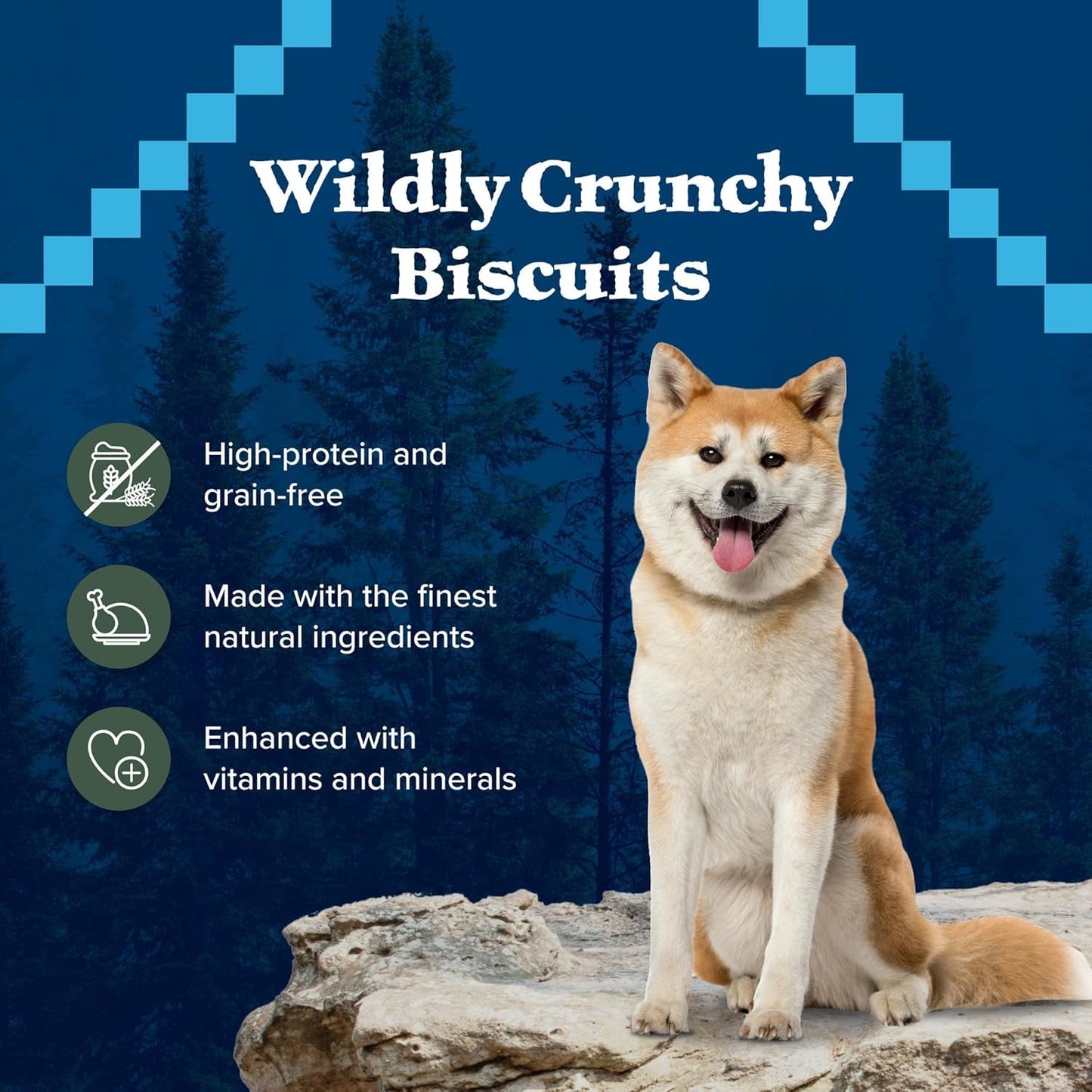 Wilderness Trail Treats High Protein Grain Free Dog Biscuits Crunchy Dog Treats, Duck Recipe, 24-Oz Bag