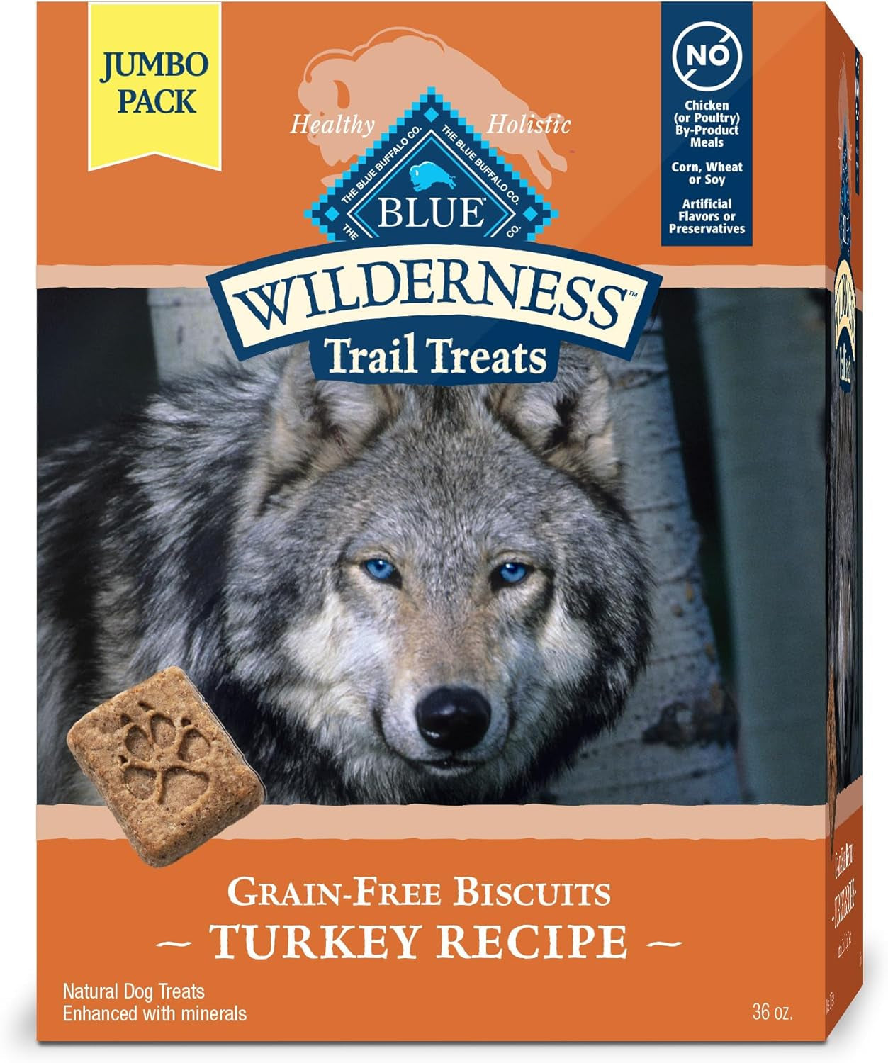 Wilderness Trail Treats High Protein Grain Free Dog Biscuits Crunchy Dog Treats, Duck Recipe, 24-Oz Bag