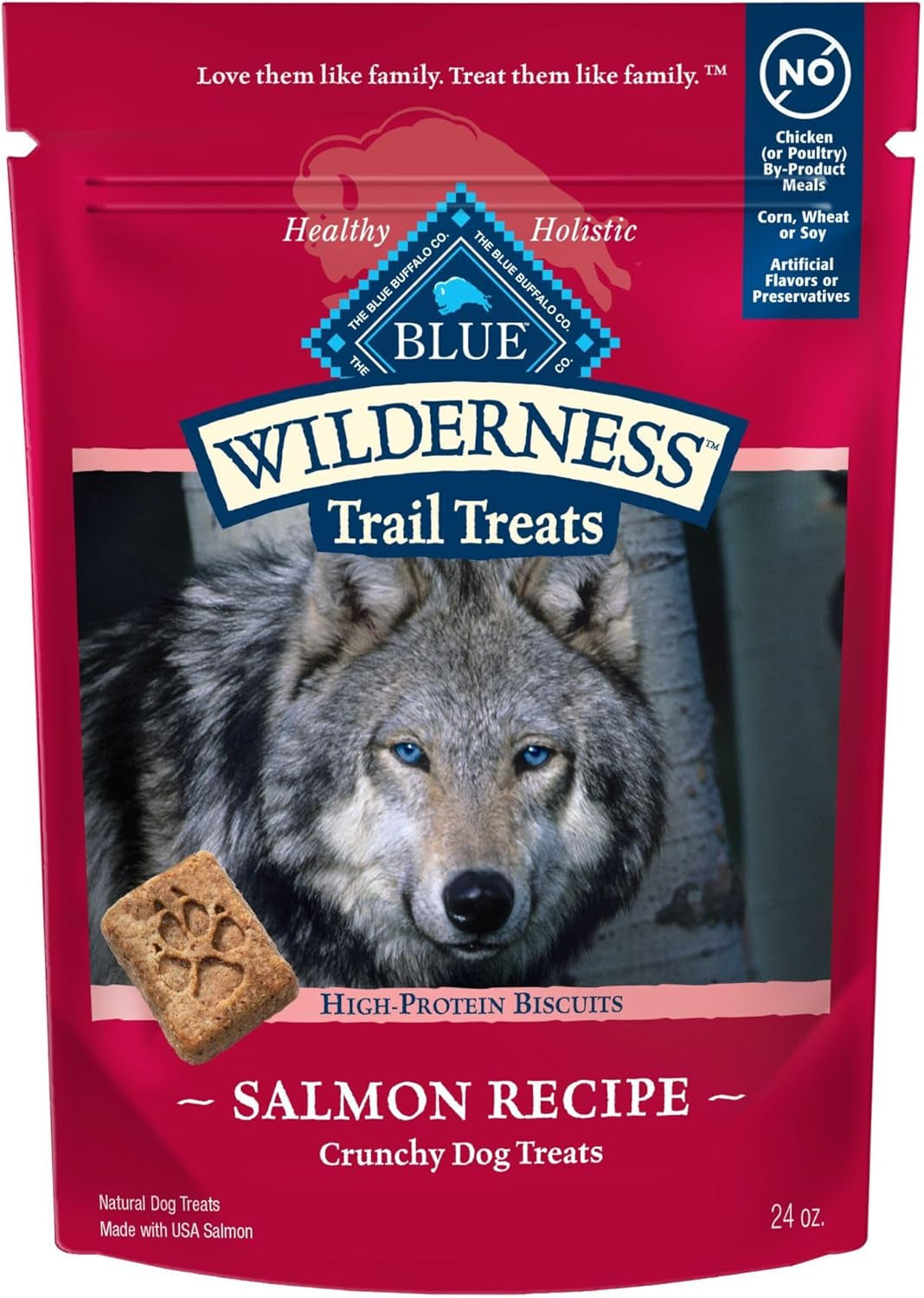 Wilderness Trail Treats High Protein Grain Free Dog Biscuits Crunchy Dog Treats, Duck Recipe, 24-Oz Bag