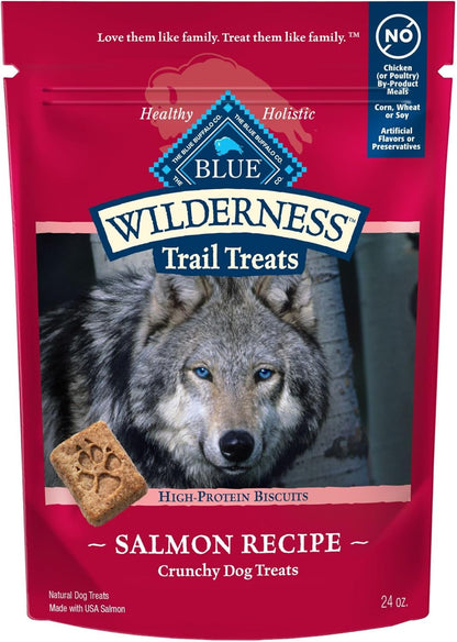 Wilderness Trail Treats High Protein Grain Free Dog Biscuits Crunchy Dog Treats, Duck Recipe, 24-Oz Bag