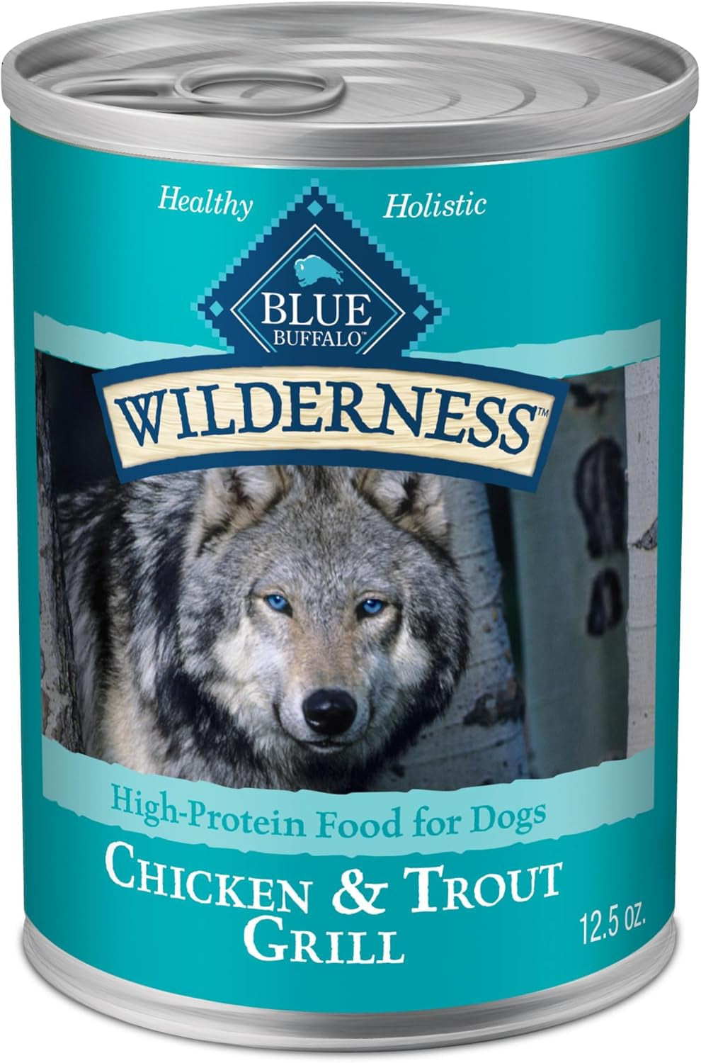 Wilderness Adult Wet Dog Food, High-Protein & Grain-Free, Made with Natural Ingredients, Beef & Chicken Grill, 12.5-Oz. Cans, 12 Count
