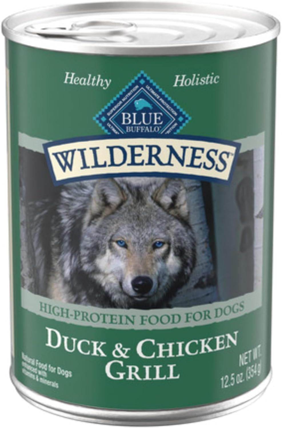 Wilderness Adult Wet Dog Food, High-Protein & Grain-Free, Made with Natural Ingredients, Beef & Chicken Grill, 12.5-Oz. Cans, 12 Count