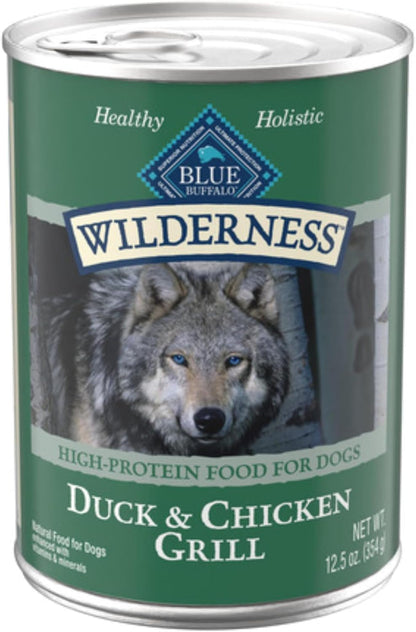 Wilderness Adult Wet Dog Food, High-Protein & Grain-Free, Made with Natural Ingredients, Beef & Chicken Grill, 12.5-Oz. Cans, 12 Count