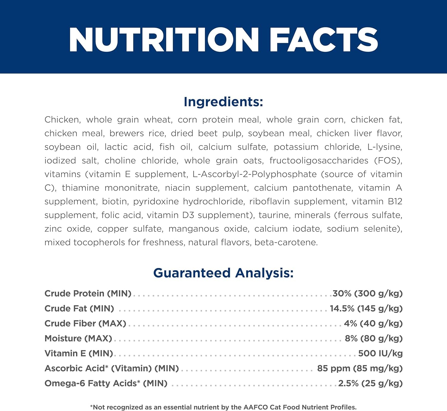 Adult 1-6, Adult 1-6 Premium Nutrition, Dry Cat Food, Chicken Recipe, 4 Lb Bag