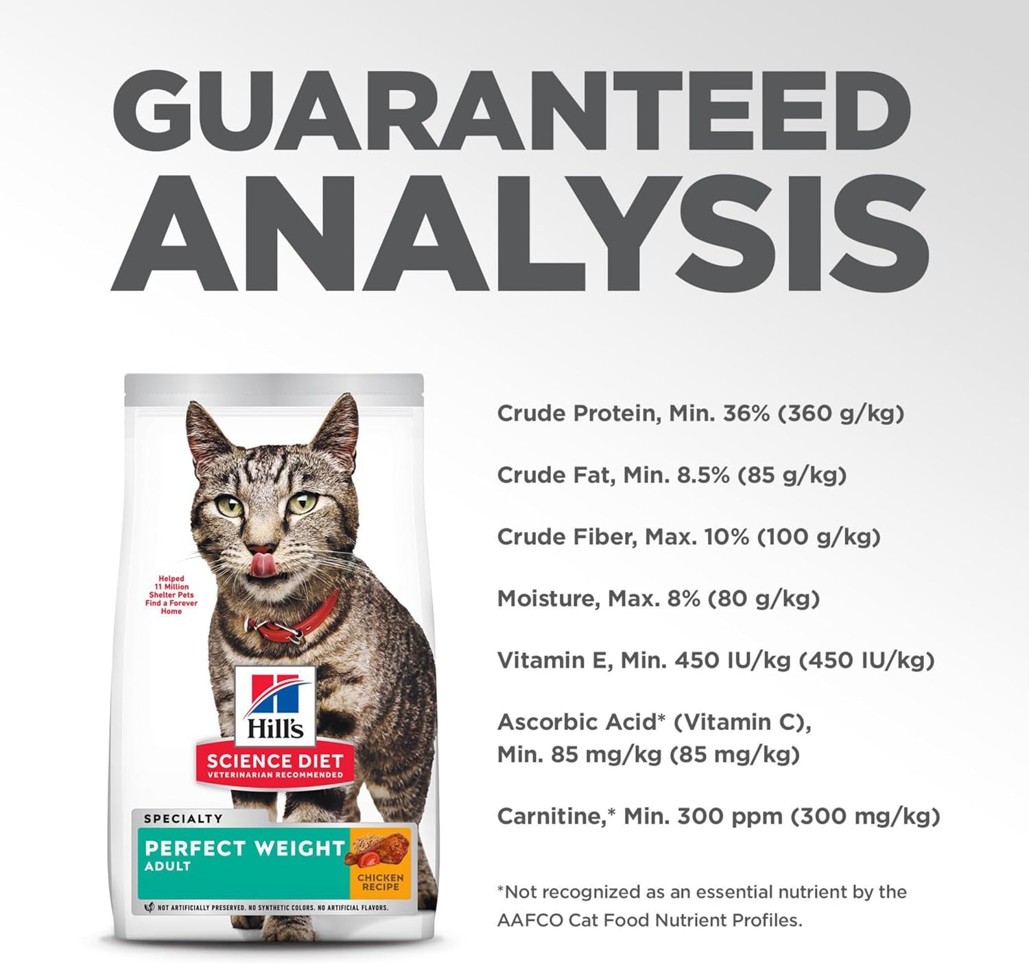 Perfect Weight, Adult 1-6, Weight Management Support, Dry Cat Food, Chicken Recipe, 15 Lb Bag