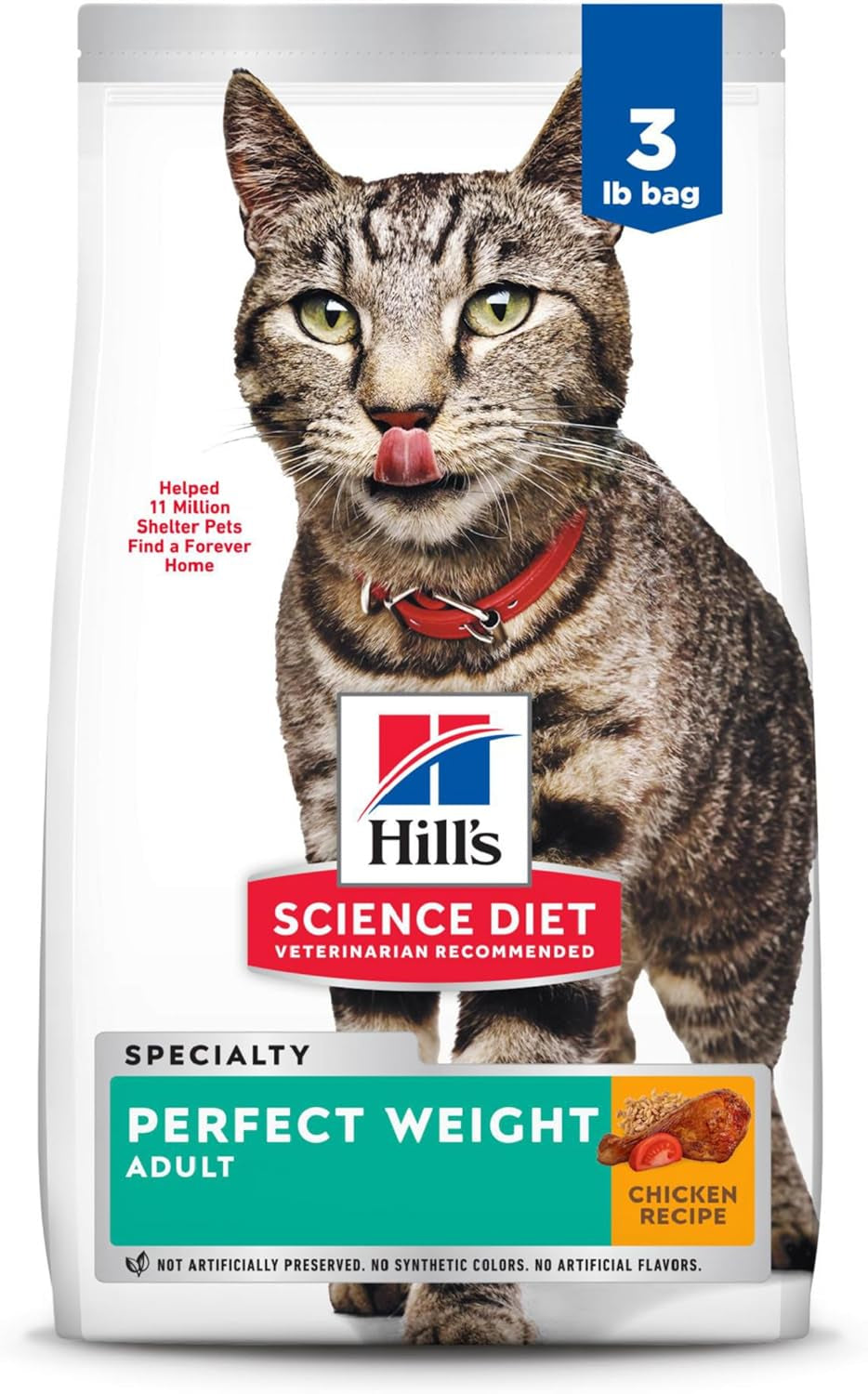 Perfect Weight, Adult 1-6, Weight Management Support, Dry Cat Food, Chicken Recipe, 15 Lb Bag