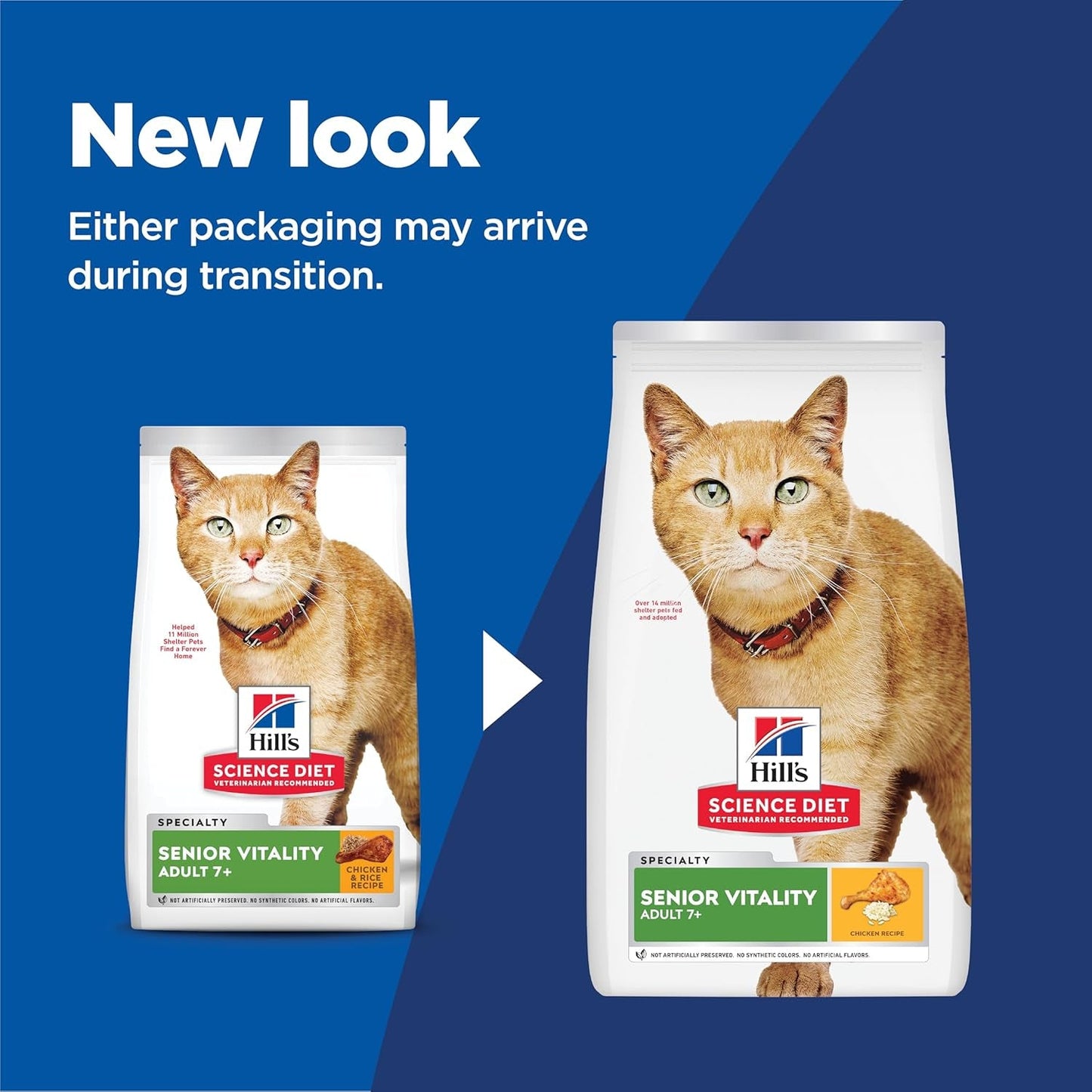 Senior Vitality Adult 7+ Dry Cat Food, Chicken & Rice, 3 Lb. Bag