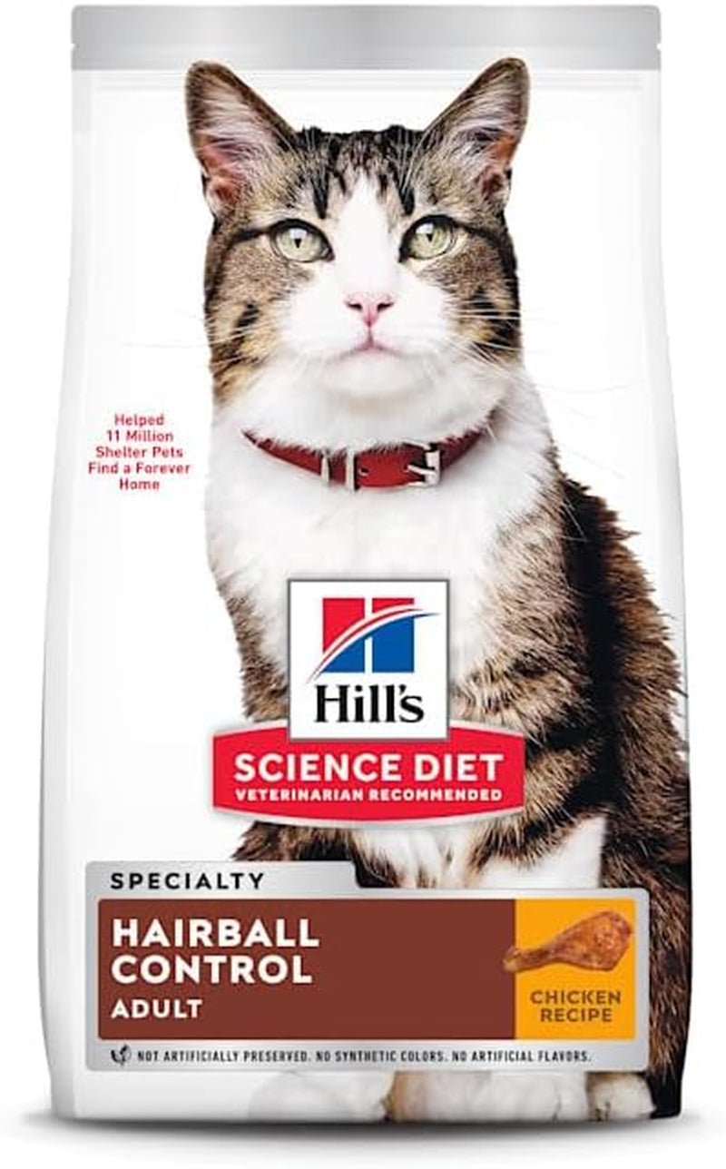 Hairball Control, Adult 1-6, Hairball Control Support, Dry Cat Food, Chicken Recipe, 7 Lb Bag