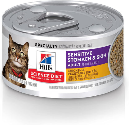 Dry Cat Food, Adult, Sensitive Stomach & Skin