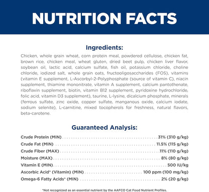 Indoor, Adult 1-6, Easy Litter Box Cleanup, Dry Cat Food, Chicken Recipe, 7 Lb Bag