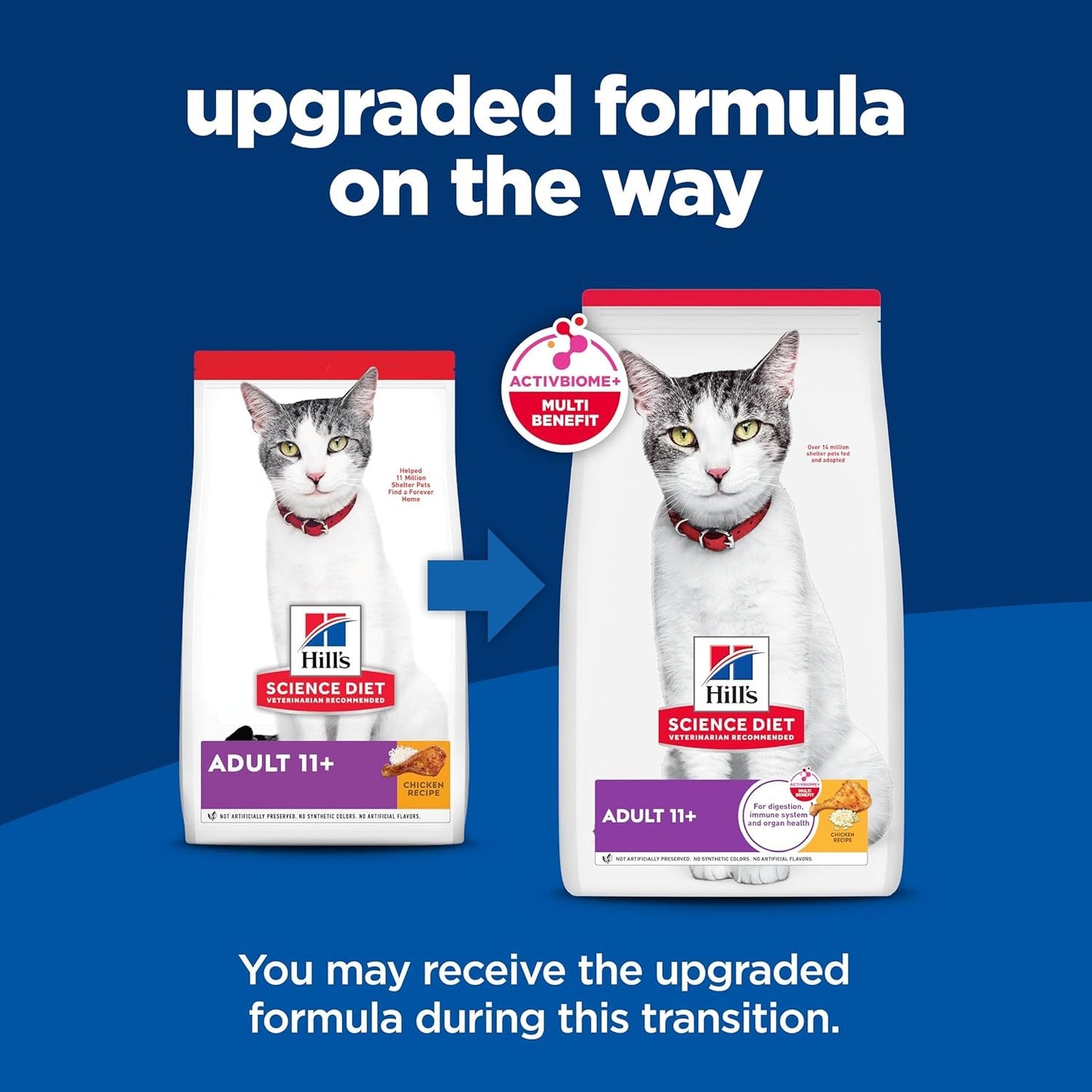 Adult 11+, Senior Adult 11+ Premium Nutrition, Dry Cat Food, Chicken Recipe, 3.5 Lb Bag