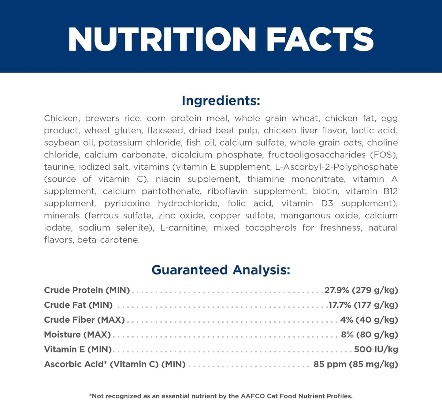 Adult 11+, Senior Adult 11+ Premium Nutrition, Dry Cat Food, Chicken Recipe, 3.5 Lb Bag