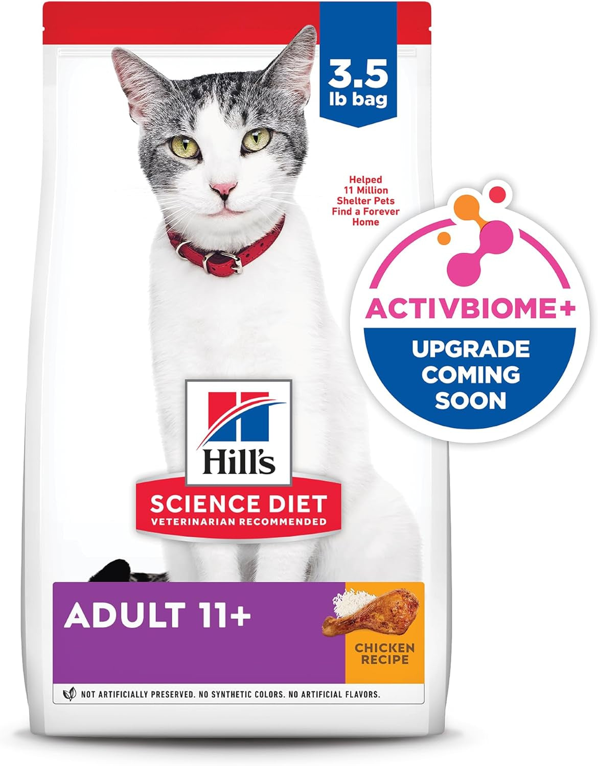 Adult 11+, Senior Adult 11+ Premium Nutrition, Dry Cat Food, Chicken Recipe, 3.5 Lb Bag
