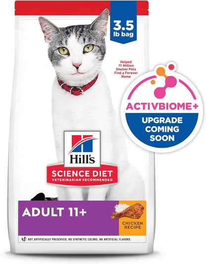 Adult 11+, Senior Adult 11+ Premium Nutrition, Dry Cat Food, Chicken Recipe, 3.5 Lb Bag