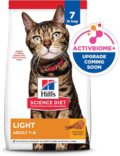 Light, Adult 1-6, Weight Management Support, Dry Cat Food, Chicken Recipe, 7 Lb Bag