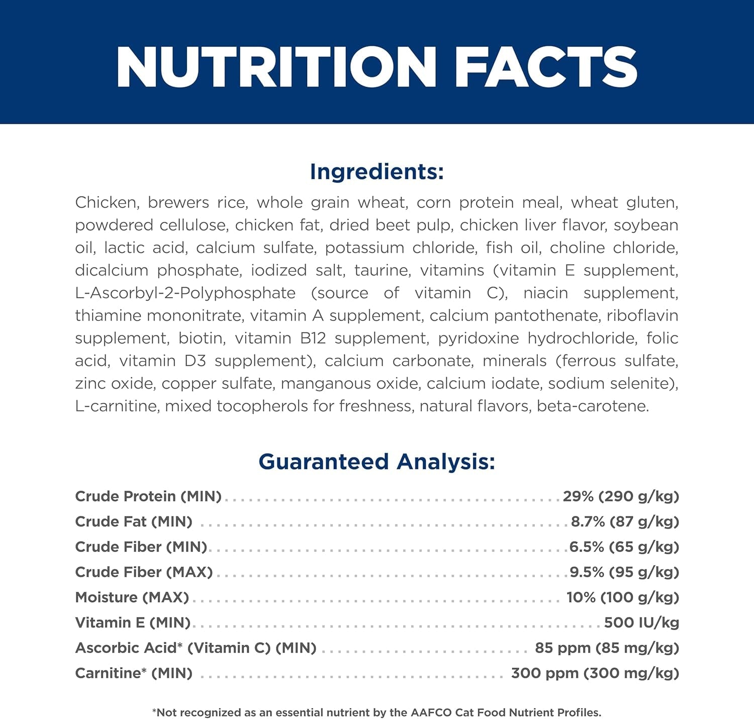 Multi-Benefit, Adult 1-6, Multiple Benefit, Dry Cat Food, Chicken Recipe, 7 Lb Bag