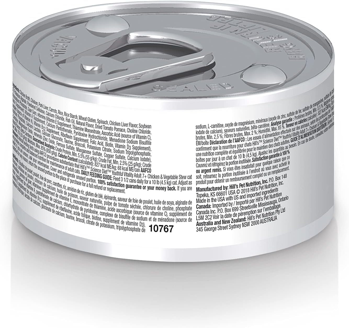 Senior Vitality Adult 7+, Senior Premium Nutrition, Wet Cat Food, Chicken & Vegetable Stew, 2.9 Oz. Cans, 24-Pack